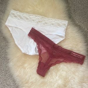 Victoria’s Secret thong and modest coverage panties
